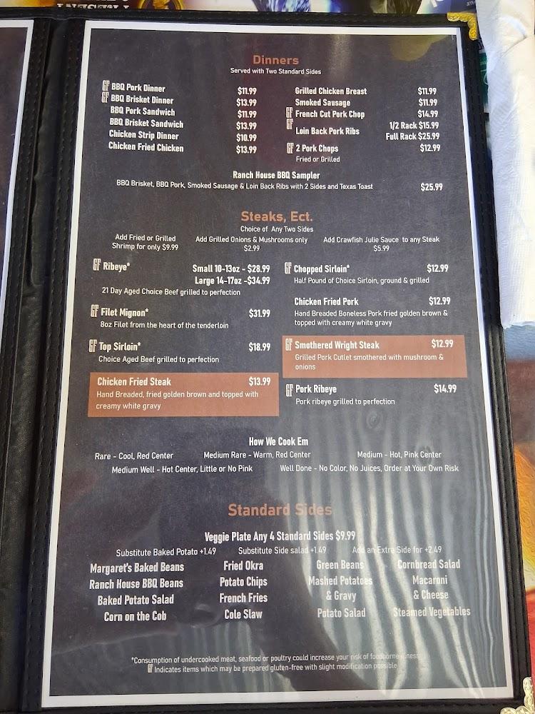 Wright's Ranch House Menu image 1