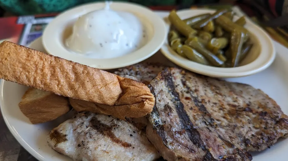 Pork Chops Green Beans and Mashed Potatoes